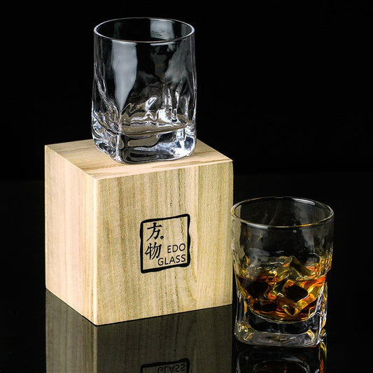 Edo Kiroko Crumple Botttom Japanese Whiskey Glass - Brooklyn Wax - Glassware