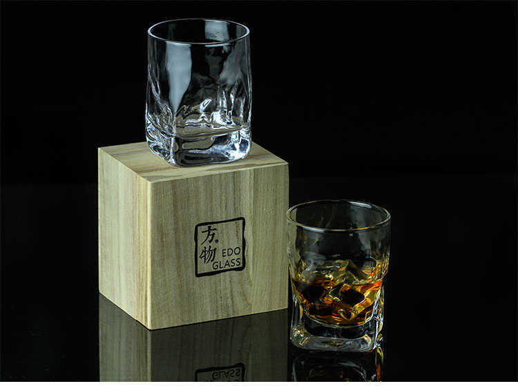 Edo Kiroko Crumple Botttom Japanese Whiskey Glass - Brooklyn Wax - Glassware
