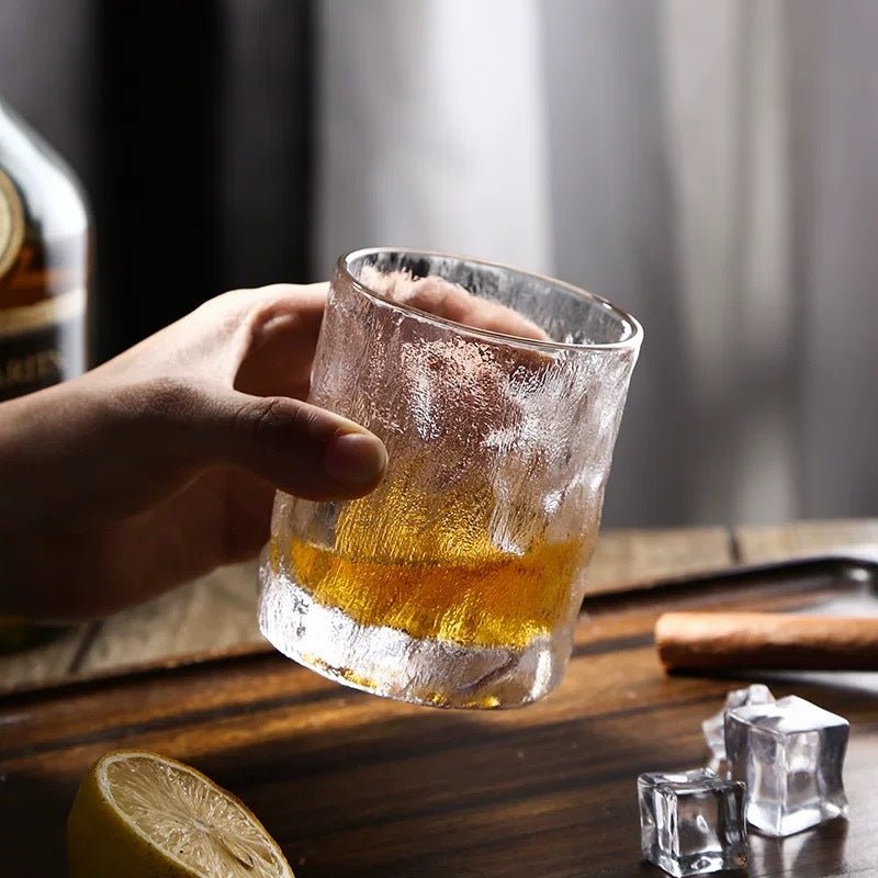 Japanese Tree Pattern Crystal Whisky Glass - Brooklyn Wax - Glassware