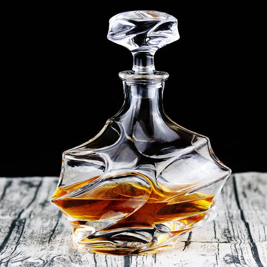 Kagami Bending Crystal Whiskey Decanter - Brooklyn Wax - Glassware