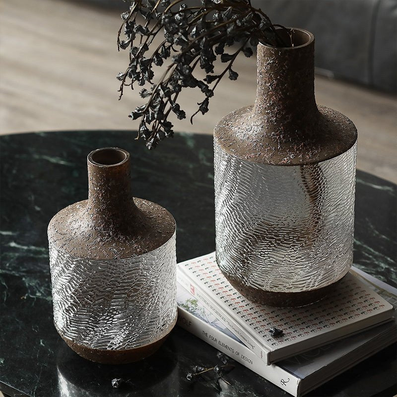 Nordic - Japanese Glass & Porcelain Vase – Sculptural Minimalist Vessel - Brooklyn Wax - Vase