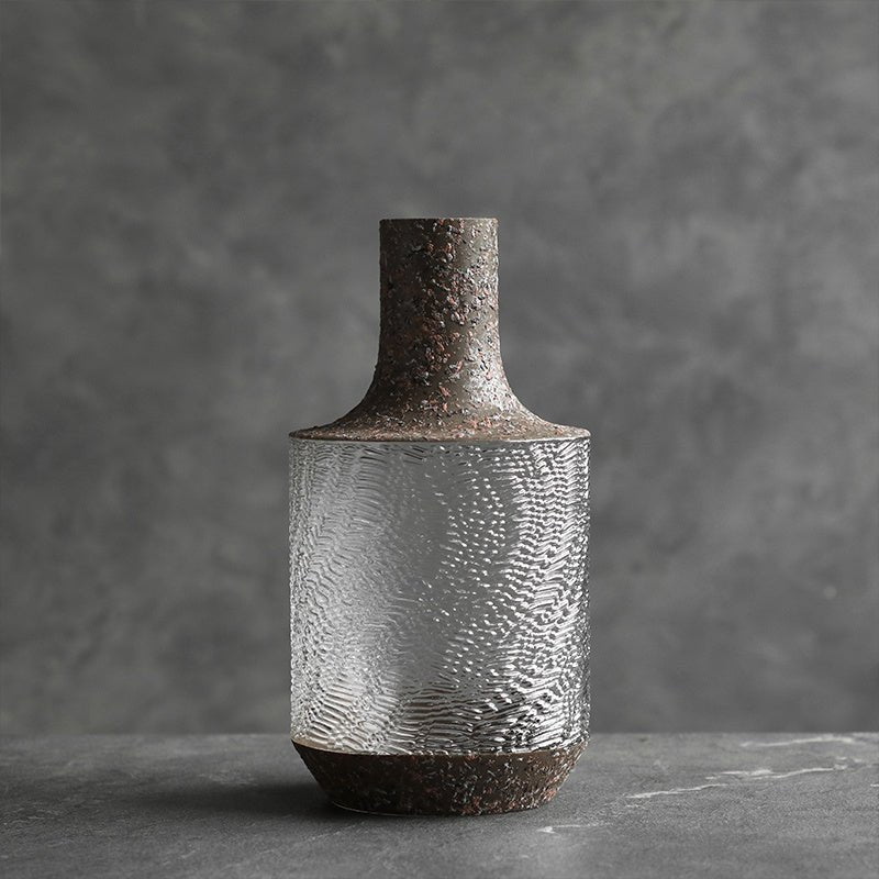 Nordic - Japanese Glass & Porcelain Vase – Sculptural Minimalist Vessel - Brooklyn Wax - Vase