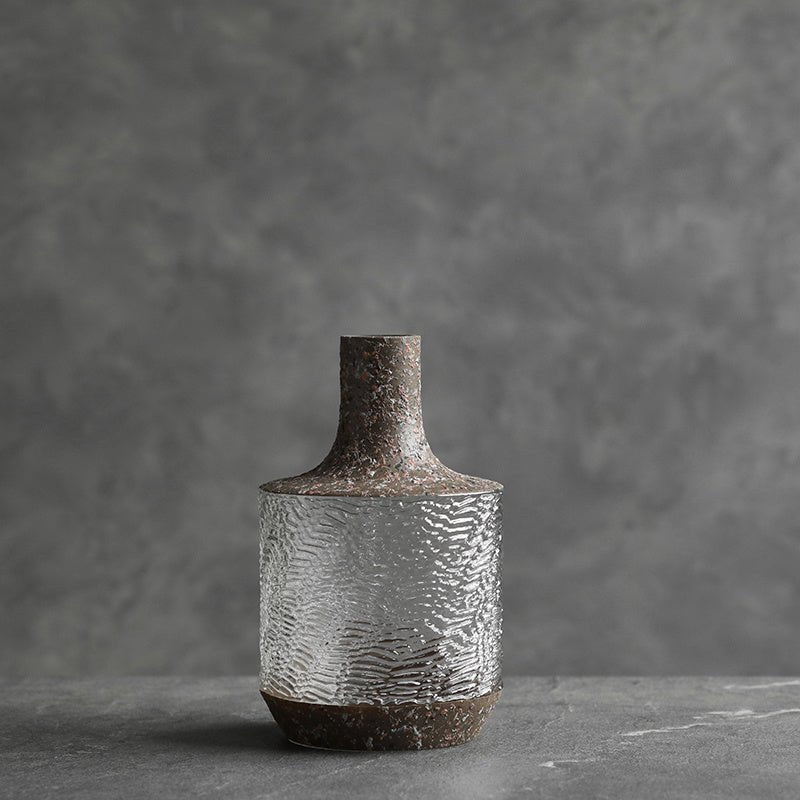 Nordic - Japanese Glass & Porcelain Vase – Sculptural Minimalist Vessel - Brooklyn Wax - Vase