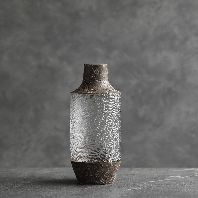 Nordic - Japanese Glass & Porcelain Vase – Sculptural Minimalist Vessel - Brooklyn Wax - Vase