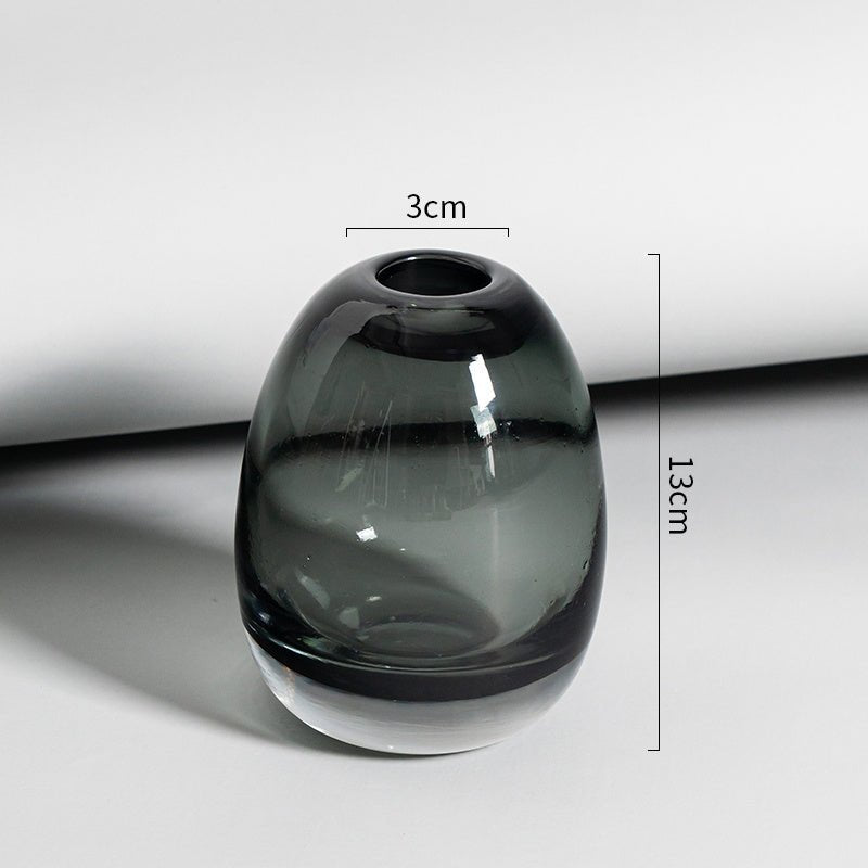 Round Ikebana Vase – Heavy Minimalist Glass Craftsmanship - Brooklyn Wax - Vase