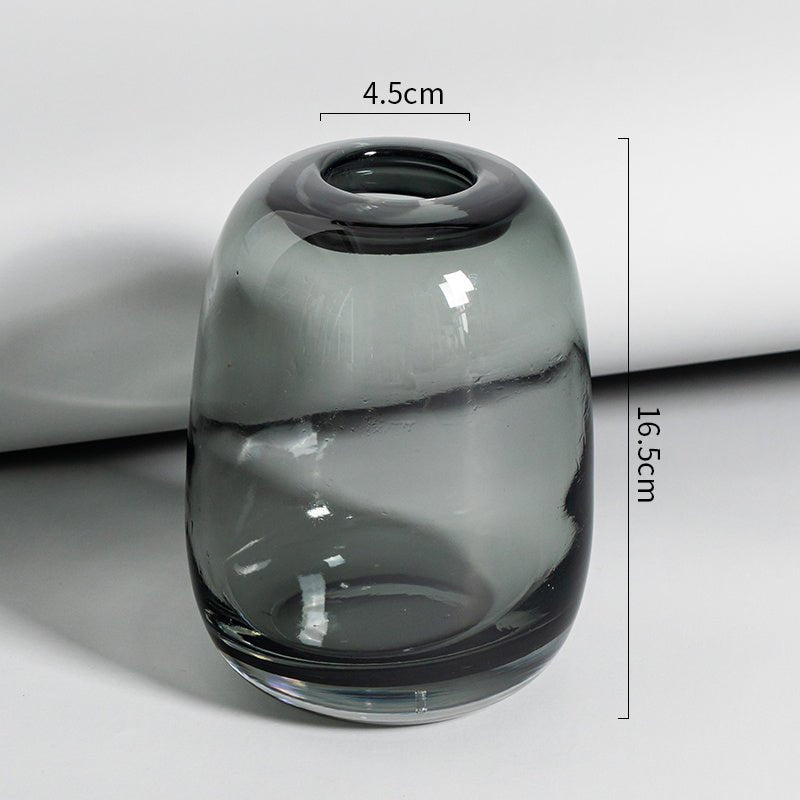 Round Ikebana Vase – Heavy Minimalist Glass Craftsmanship - Brooklyn Wax - Vase