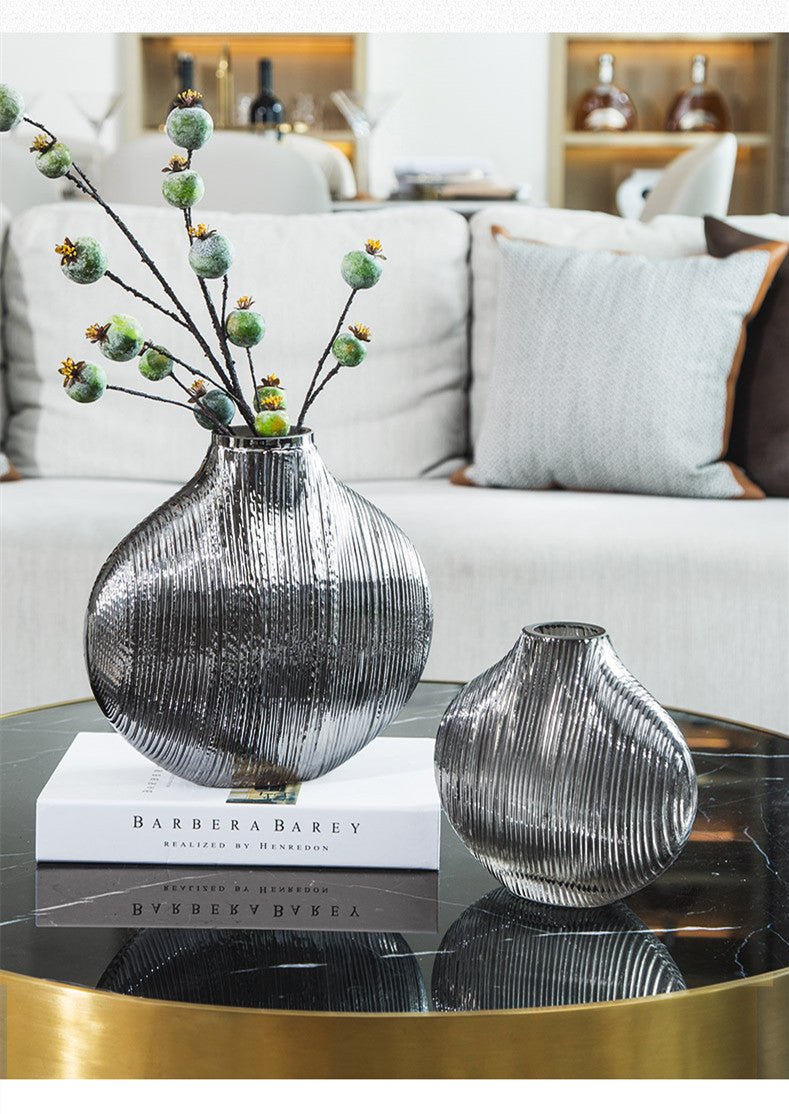 Silverband Vase – Nordic Glass Minimalism - Brooklyn Wax - Candle