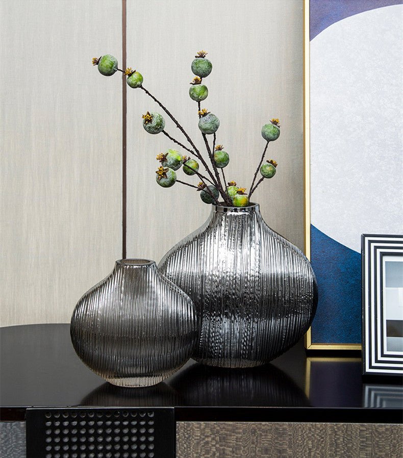 Silverband Vase – Nordic Glass Minimalism - Brooklyn Wax - Candle