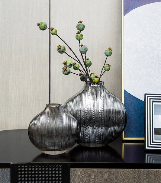 Silverband Vase – Nordic Glass Minimalism - Brooklyn Wax - Candle