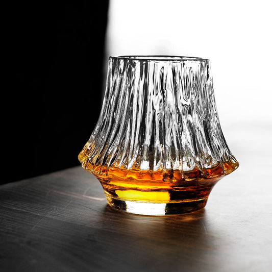Edo Kiriko Handcrafted Mount Fuji Whisky Glass With Wooden Box