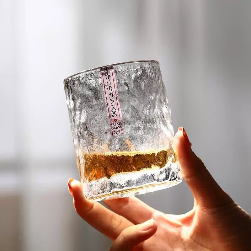 Japanese Tree Pattern Crystal Whisky Glass