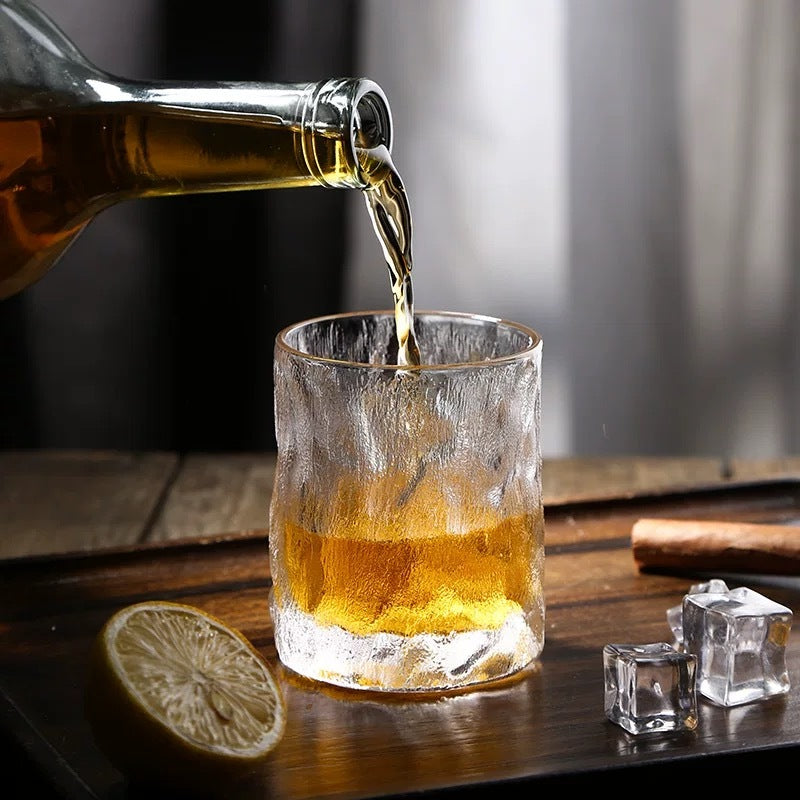 Japanese Tree Pattern Crystal Whisky Glass