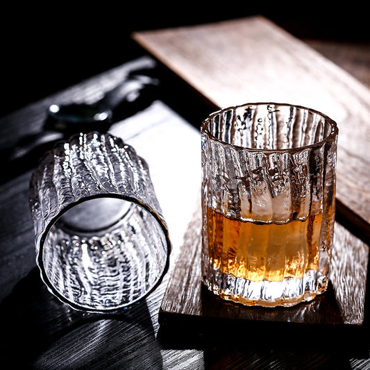 Japanese Tree Pattern Crystal Whisky Glass