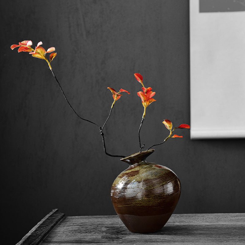 Japanese Coarse Pottery “Big Belly” Vase – Sculptural Zen Vessel - Brooklyn Wax - Vase