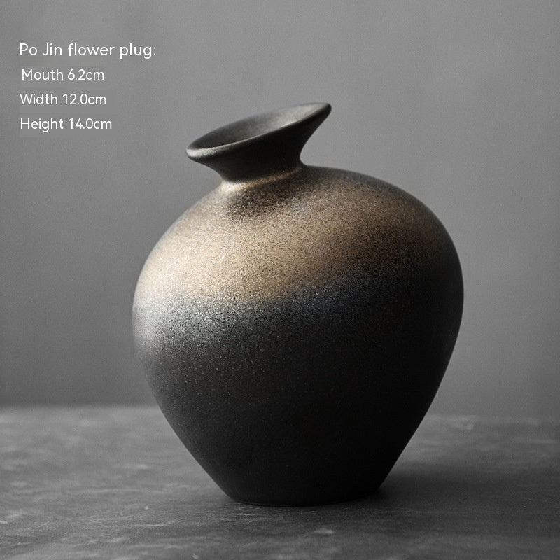 Japanese Coarse Pottery “Big Belly” Vase – Sculptural Zen Vessel - Brooklyn Wax - Vase