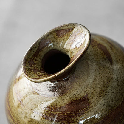Japanese Coarse Pottery “Big Belly” Vase – Sculptural Zen Vessel - Brooklyn Wax - Vase