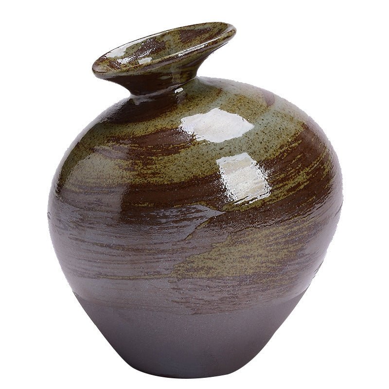 Japanese Coarse Pottery “Big Belly” Vase – Sculptural Zen Vessel - Brooklyn Wax - Vase