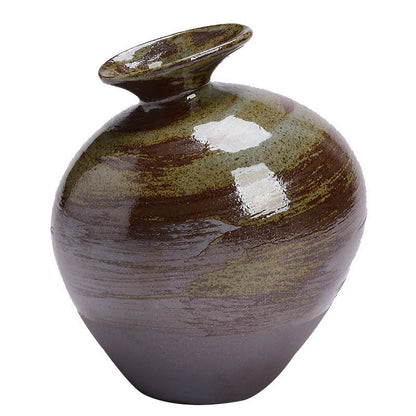 Japanese Coarse Pottery “Big Belly” Vase – Sculptural Zen Vessel - Brooklyn Wax - Vase