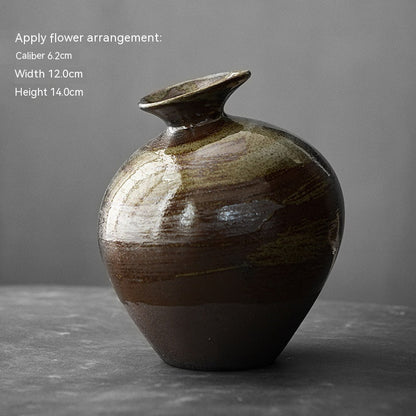 Japanese Coarse Pottery “Big Belly” Vase – Sculptural Zen Vessel - Brooklyn Wax - Vase