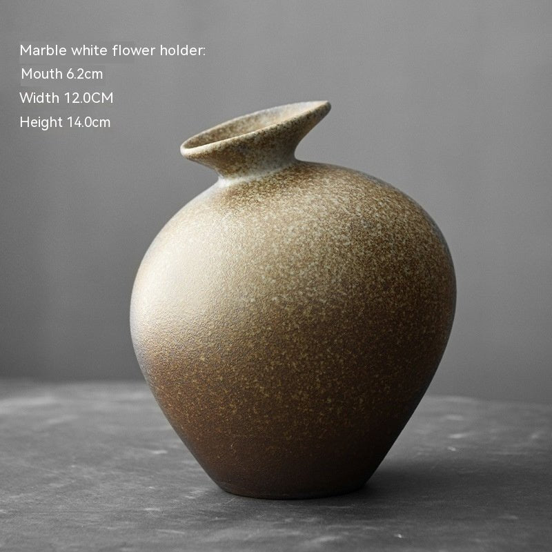 Japanese Coarse Pottery “Big Belly” Vase – Sculptural Zen Vessel - Brooklyn Wax - Vase