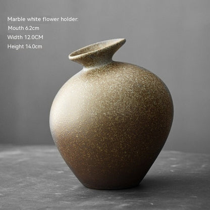 Japanese Coarse Pottery “Big Belly” Vase – Sculptural Zen Vessel - Brooklyn Wax - Vase