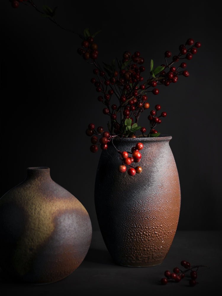 Jōmon Stoneware Vase – Ancient - Fired Wabi - Sabi Ceramic - Brooklyn Wax - Vase