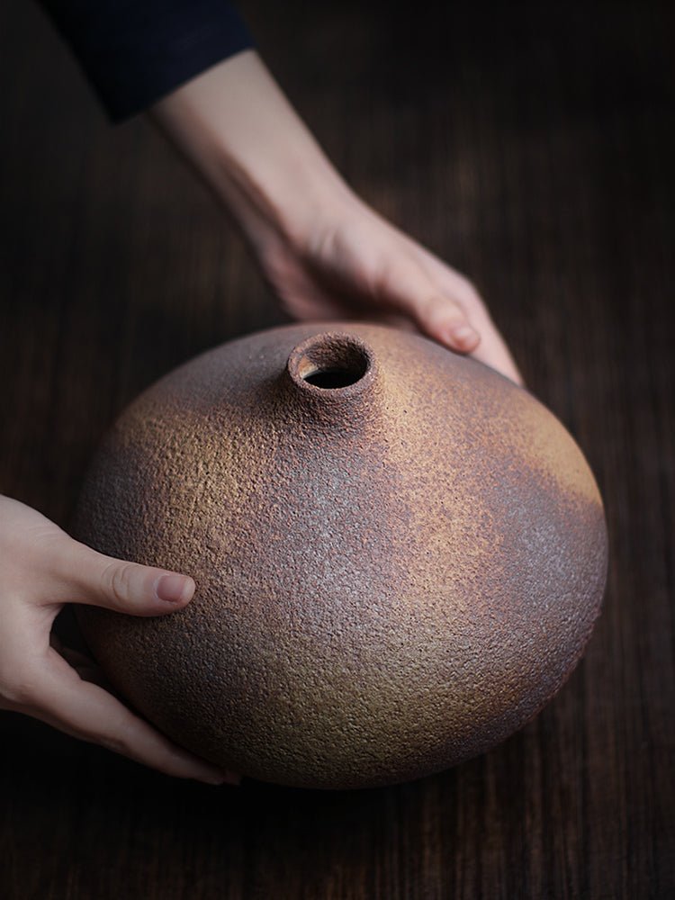 Jōmon Stoneware Vase – Ancient - Fired Wabi - Sabi Ceramic - Brooklyn Wax - Vase