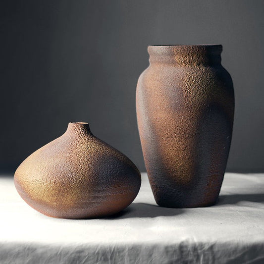 Jōmon Stoneware Vase – Ancient - Fired Wabi - Sabi Ceramic - Brooklyn Wax - Vase