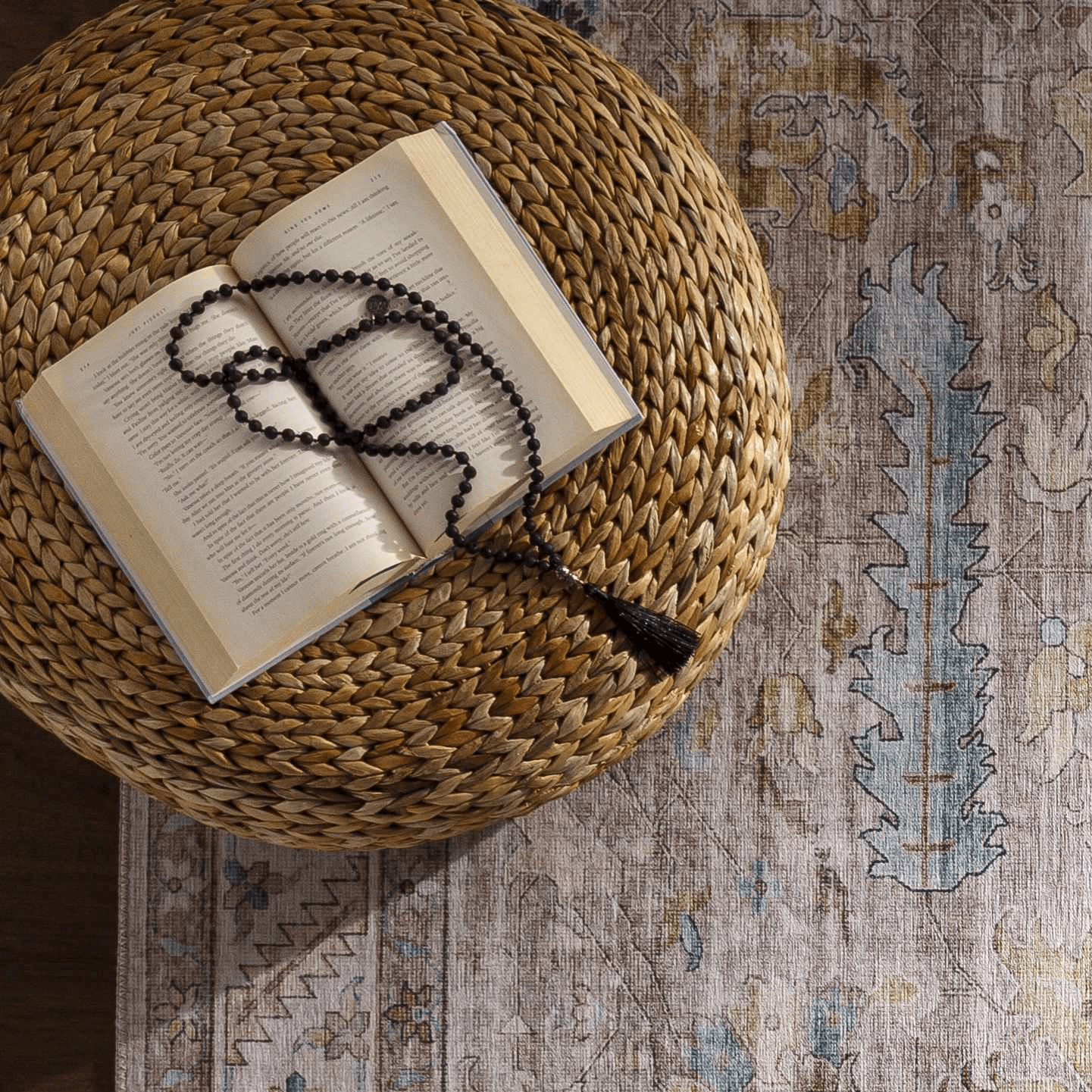 Kaumakani Knitted Jute Round Pouf - Brooklyn Wax - Poufs