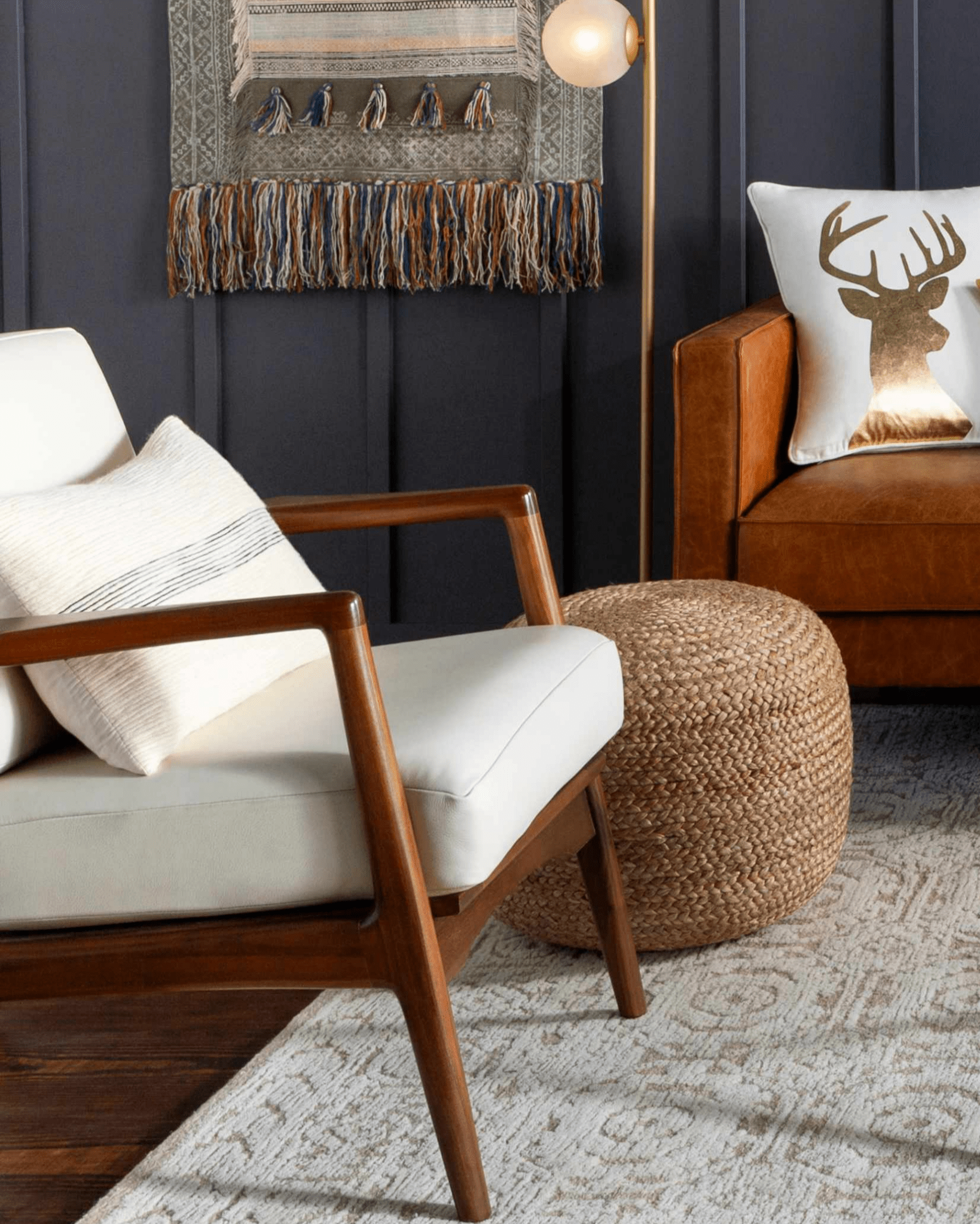 Kaumakani Knitted Jute Round Pouf - Brooklyn Wax - Poufs