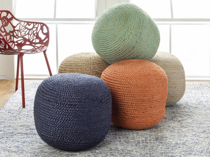 Kaumakani Knitted Jute Round Pouf - Brooklyn Wax - Poufs