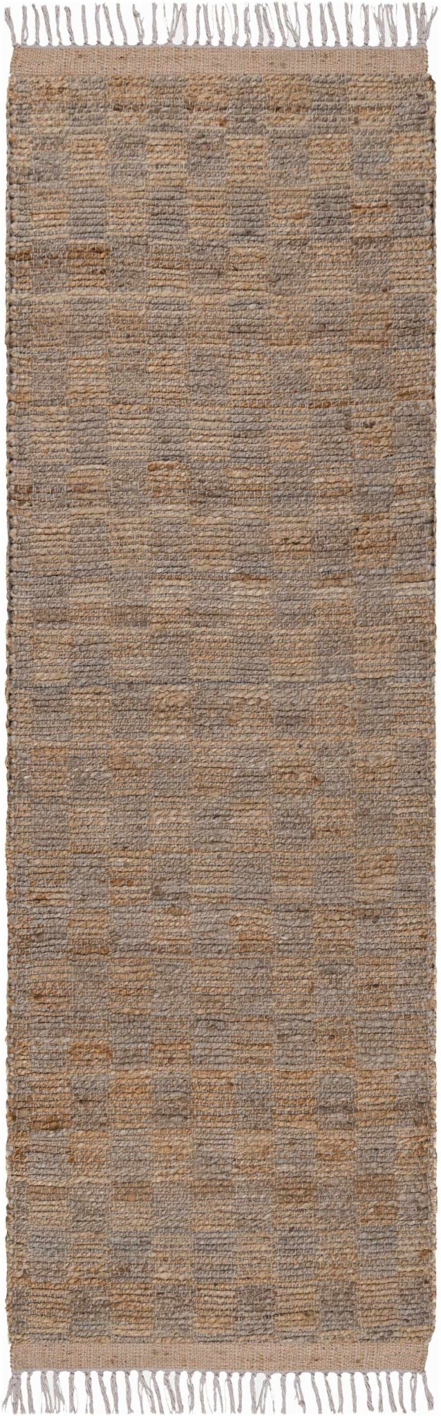 Lonut Checkered Jute Area Rug - Brooklyn Wax - Rugs