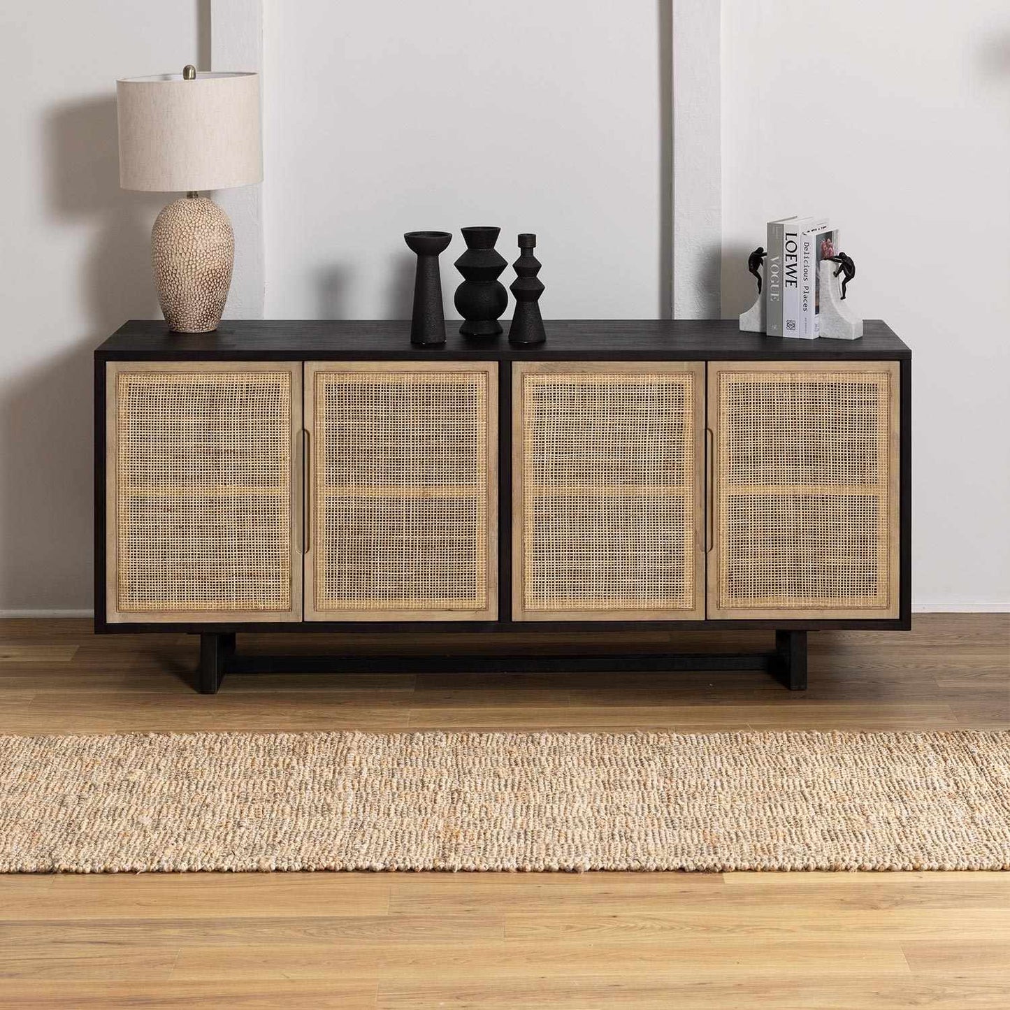 Lonut Checkered Jute Area Rug - Brooklyn Wax - Rugs