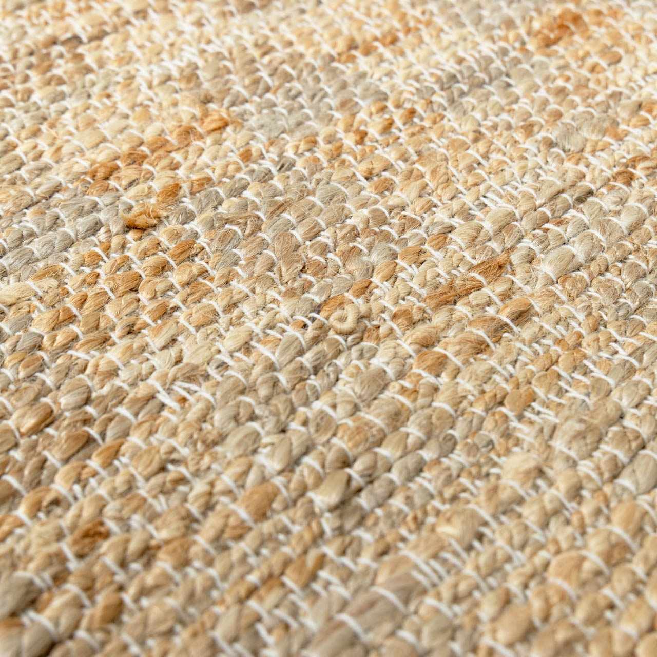Lonut Checkered Jute Area Rug - Brooklyn Wax - Rugs