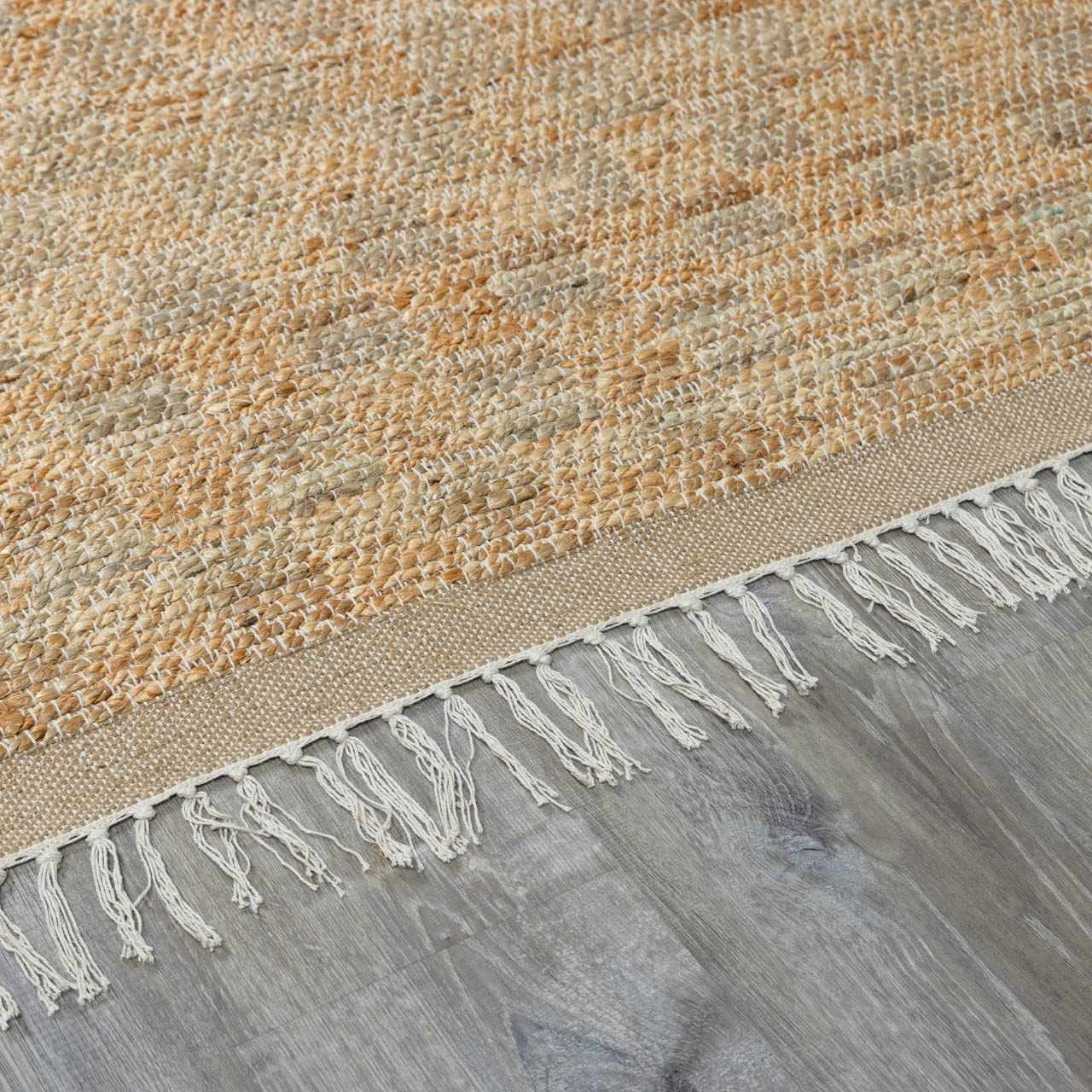 Lonut Checkered Jute Area Rug - Brooklyn Wax - Rugs