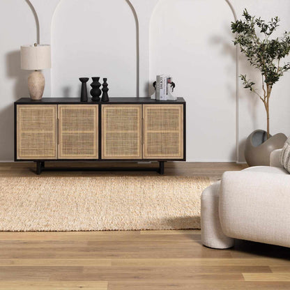 Lonut Checkered Jute Area Rug - Brooklyn Wax - Rugs