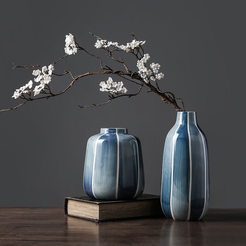 Lina Vase Set — tall and short Nordic ceramic styled together, Brooklyn Wax Co.
