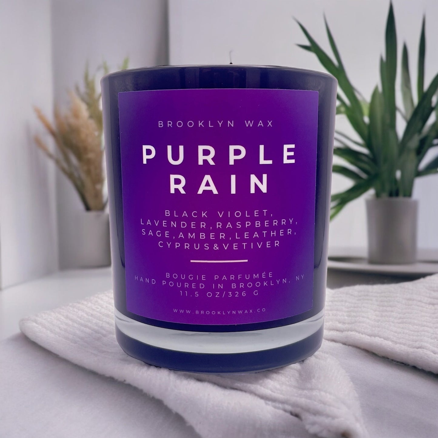 Purple Rain Scented Candle in a luxury home 11.5oz - Brooklyn Wax