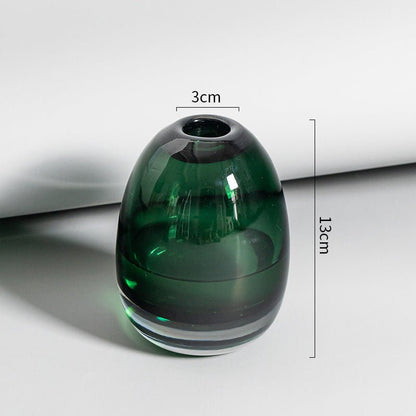 Round Ikebana Vase – Heavy Minimalist Glass Craftsmanship - Brooklyn Wax - Vase