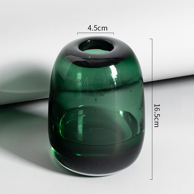 Round Ikebana Vase in Green — glass orb in forest green, Brooklyn Wax Co.