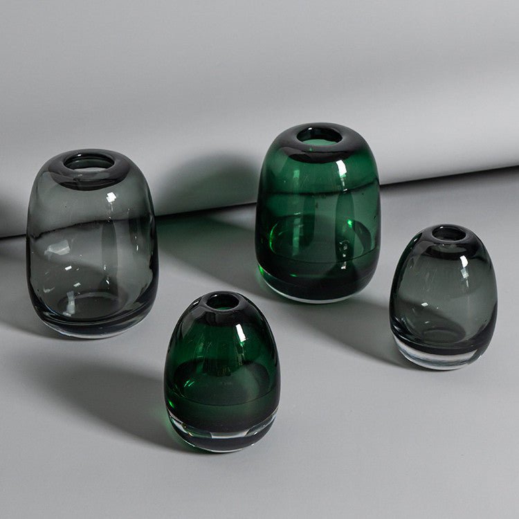 Round Ikebana Vase – Heavy Minimalist Glass Craftsmanship - Brooklyn Wax - Vase