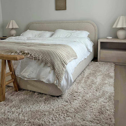 Siari Solid Oatmeal Shag Rug - Brooklyn Wax - Rugs