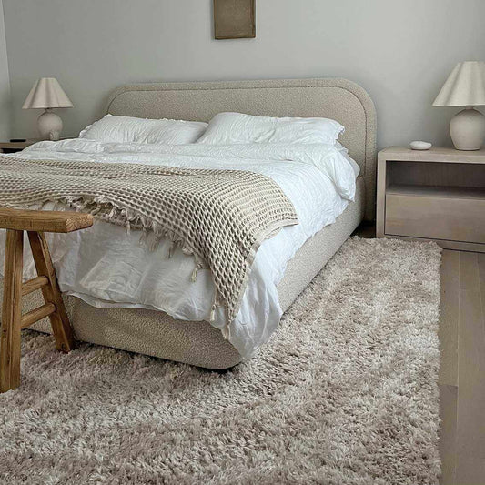 Siari Solid Oatmeal Shag Rug - Brooklyn Wax - Rugs